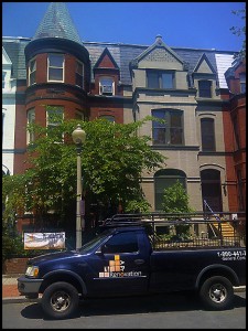 An A-Pro Renovation truck at worksite