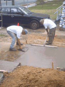 Concrete Walkway Prepping for Finish
